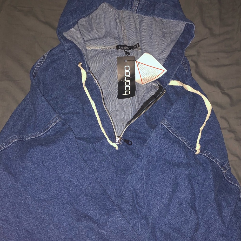 Denim hood half zip - Picture 3 of 3